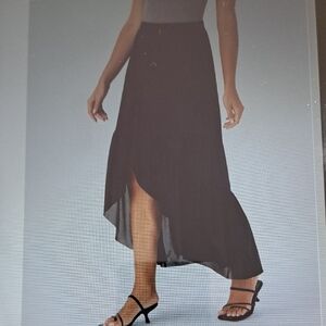 MEDIUM    HALARA 2 TONE MIDI RUFFLE SKIRT